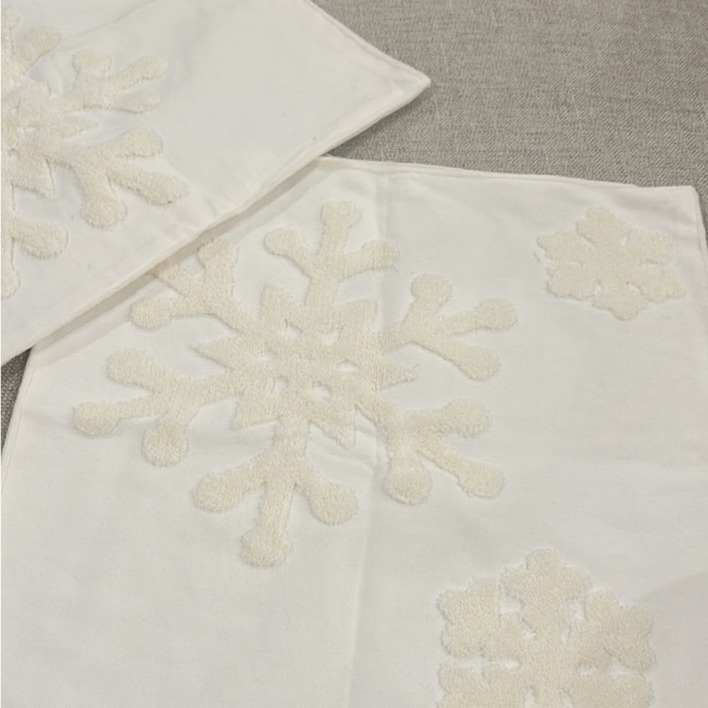 White Snowflake throw pillow covers